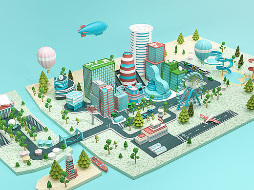 C4D城市建模
