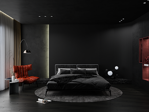高级灰卧室 Superior grey bedroom（个人主页-ZNTY1MDE0MDg=） - 家装设计 - 站酷设计师Hapseon原创素材 - 站酷ZCOOL