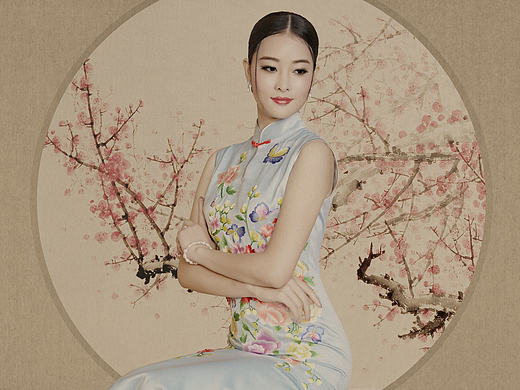 服装拍摄-某品牌旗袍礼服-中国风-新文人画摄影