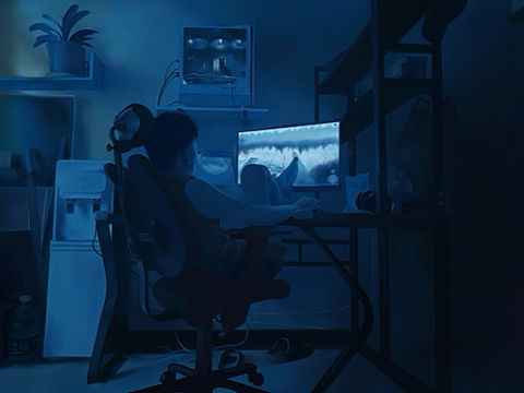 我的電競男孩（個人主頁-ZNjA2NTgwMTY=） - 單幅漫畫 - 站酷設計師暴暴小天原創(chuàng)素材 - 站酷ZCOOL