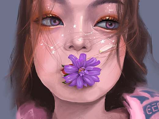 人物头像厚涂插画