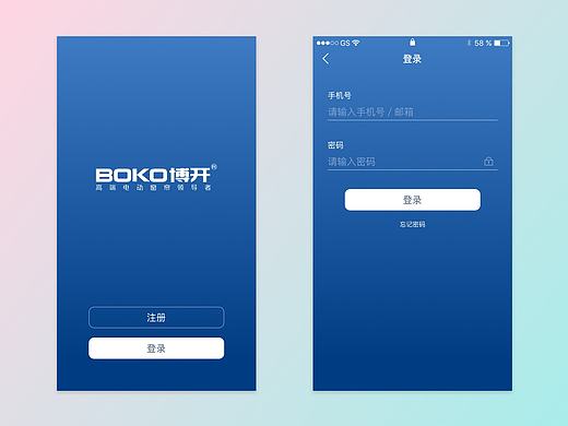 登录注册界面设计——客户方案（非飞机稿）
