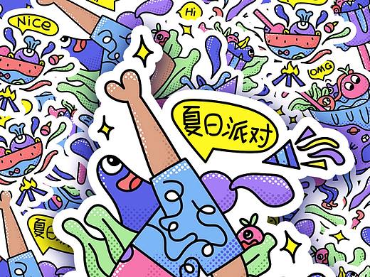 夏日派对（个人主页-ZMzUzMjQ2NjQ=） - 商业插画 - 站酷设计师吉颜Agee原创素材 - 站酷ZCOOL