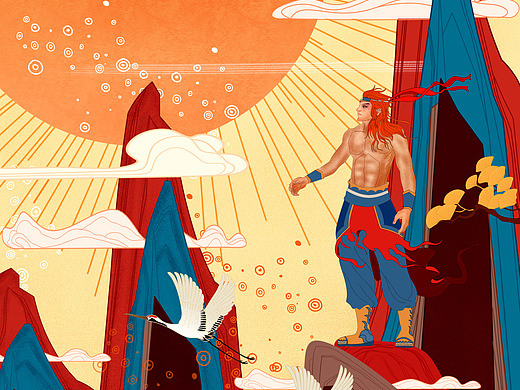 《创世传说日,月,山地》