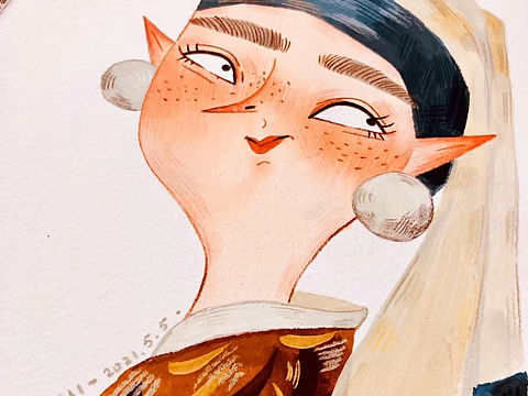 原创 | 名画转插画系列 | 综合材料