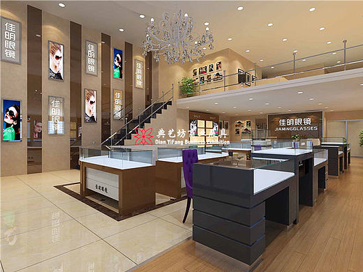 佳明眼睛展柜设计效果图－深圳典艺坊珠宝展柜厂著作