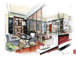 以前画的一些室内手绘和景观手绘和感悟！ 甘耀云手绘