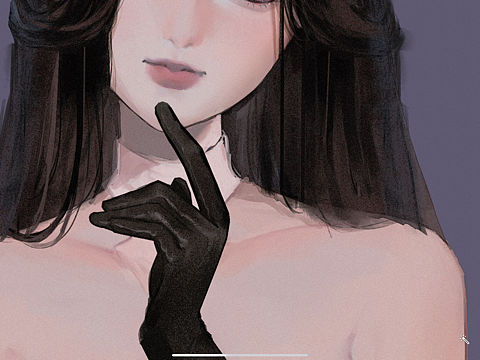 黑色手套/半头身/付费委托