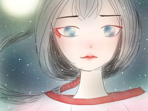 夜空中的小荷妖