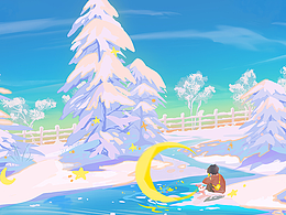 月亮和星星落下