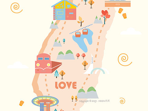 台湾手绘地图 Ai