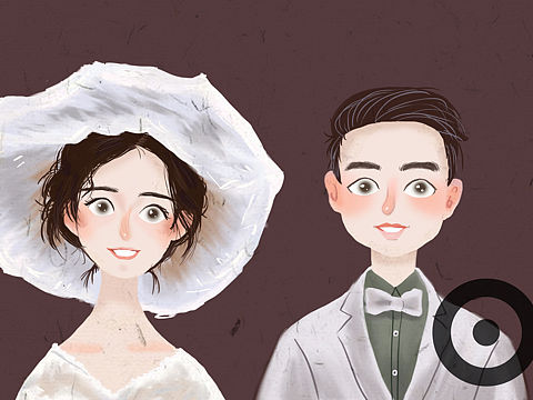 婚礼插画请柬