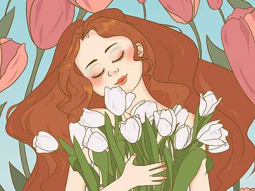 妇女节母亲节人物插画