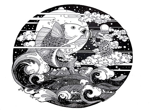 鯉魚躍龍門（個(gè)人主頁(yè)-ZMzMxMDY4NzI=） - 創(chuàng)作習(xí)作 - 站酷設(shè)計(jì)師二月初壹原創(chuàng)素材 - 站酷ZCOOL