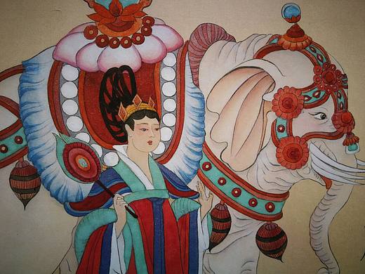 【莫高窟第贰拾伍窟女宝与象宝】