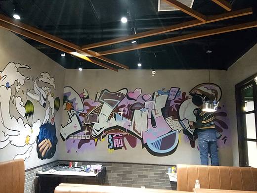 北京艺芭ART手绘工作室餐厅彩绘涂鸦真实案例