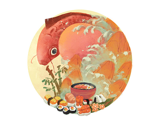 关于旅行景点宣传的一些列插画