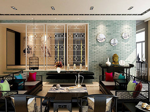 【深圳东易日盛】中式装修效果图-颐和山庄430平米