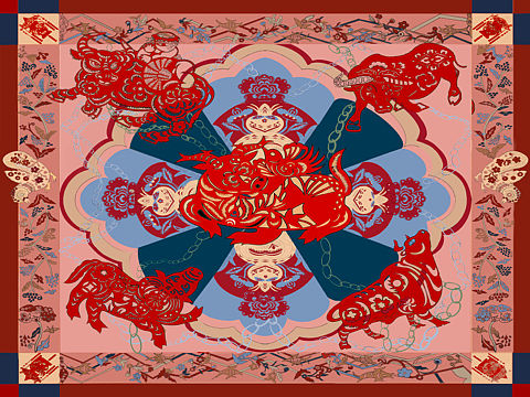 陜北婚慶絲巾設(shè)計（個人主頁-ZNTY2ODEzMDg=） - 圖案 - 站酷設(shè)計師Z147011112原創(chuàng)素材 - 站酷ZCOOL