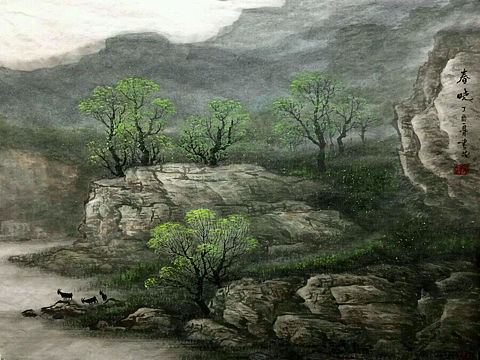 职业画家赵书茂山水国画