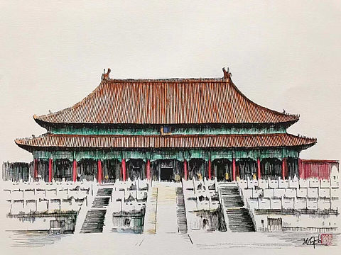 隨意畫的幾幅故宮小品鋼筆畫插圖（個(gè)人主頁-ZNTc0Nzk4NDA=） - 繪畫 - 站酷設(shè)計(jì)師馬國斌鋼筆畫原創(chuàng)素材 - 站酷ZCOOL