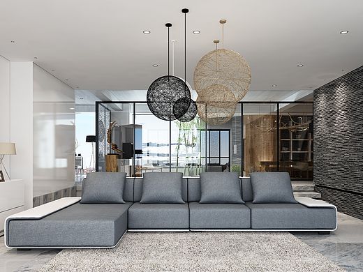 布艺沙发-3D效果图