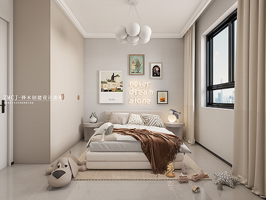 现代简约儿童房——择木创建晨晨效果图