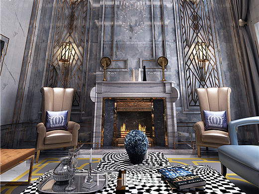 鱼骨设计-后现代风格别墅