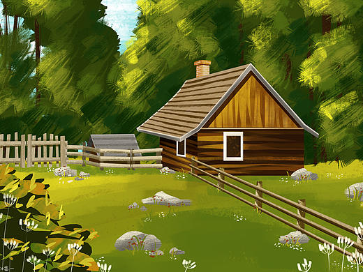 插畫(huà)風(fēng)景（個(gè)人主頁(yè)-ZNDk2NTk5MzY=） - 創(chuàng)作習(xí)作 - 站酷設(shè)計(jì)師於喵原創(chuàng)素材 - 站酷ZCOOL