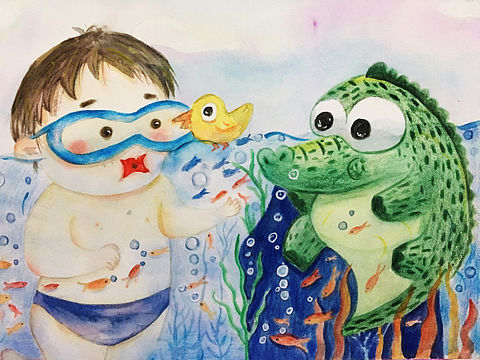 欢乐时光（个人主页-ZNTAyMjg2MTI=） - 儿童插画 - 站酷设计师小花爱画画画原创素材 - 站酷ZCOOL