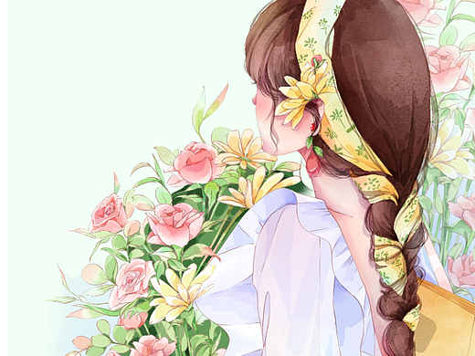 少女与玫瑰