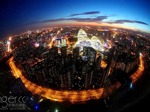鸟瞰望京夜景