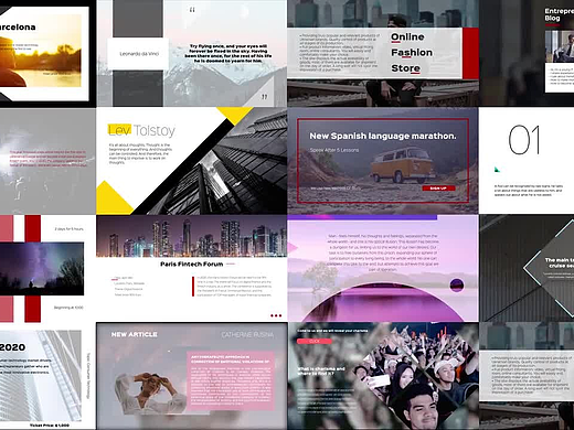 PR模板|独特设计动态动画场景排版包展示