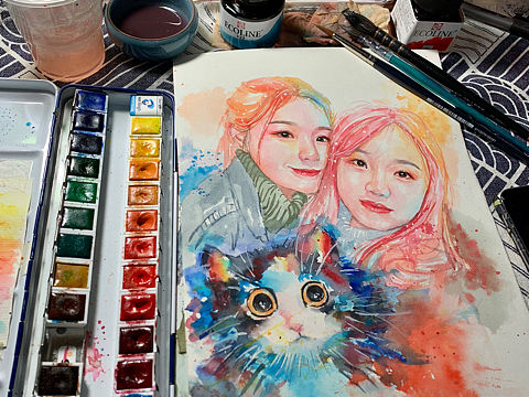 水彩插画