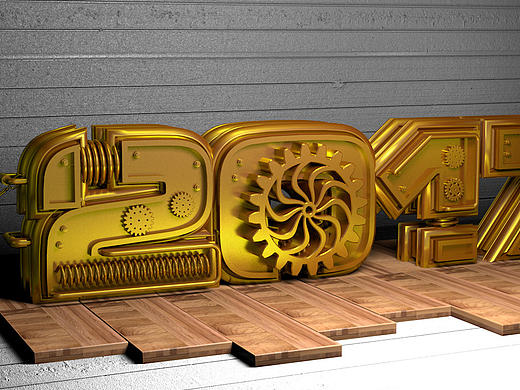 3D 机械文字建模练习~~ C4D 练习  
