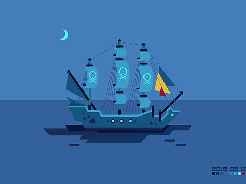 海盗船插画