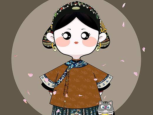 清代人物小插画