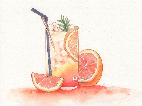 钢笔淡彩 手绘美食 治愈系