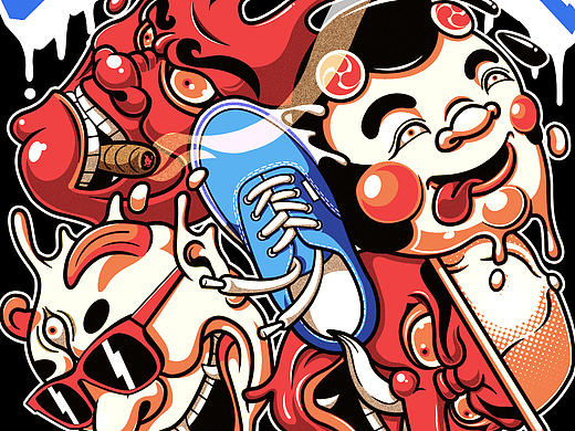 #VANS藝術(shù)家#藝術(shù)TEE圖案征集活動(dòng)（個(gè)人主頁-ZMTYxMzQ3OTY=） - 新銳潮流插畫 - 站酷設(shè)計(jì)師回春reborn原創(chuàng)素材 - 站酷ZCOOL