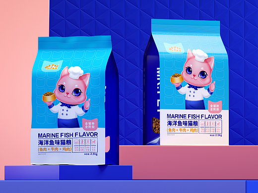 宠物先生海洋鱼味猫粮包装设计