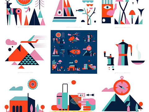 扁平風主觀色彩訓練（個人主頁-ZMzU3MTI0MzI=） - 創(chuàng)作習作 - 站酷設計師宅樹林原創(chuàng)素材 - 站酷ZCOOL
