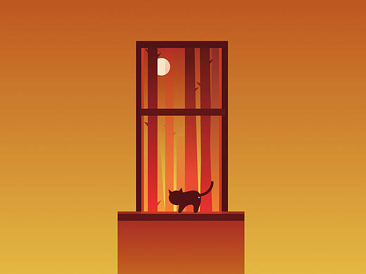 窗与猫