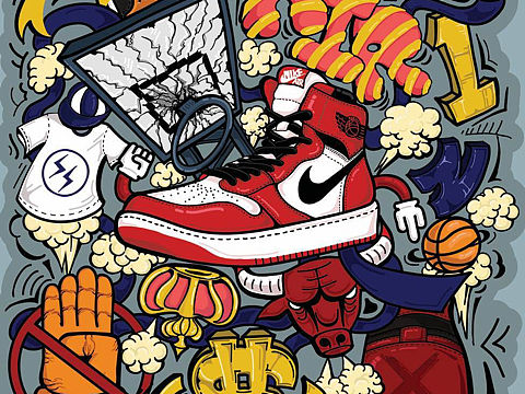乔丹球鞋插画