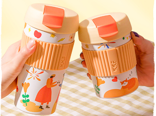 抖音店铺-KKF家居旗舰店AKI联名咖啡杯产品详情页设计