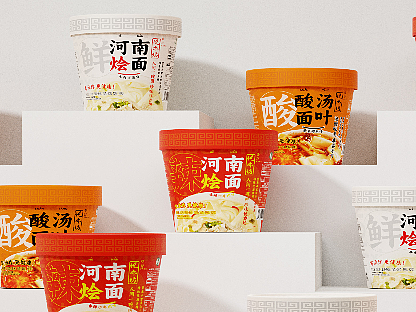悦亦坊桶装速食面系列包装设计（来自草木青设计）