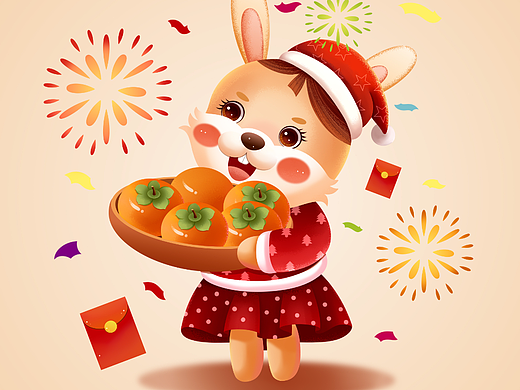 癸卯兔年新年插画 事事如意