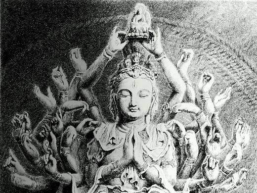 高勇钢笔画《果得之尊》