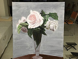 含苞的娇艳-油画作品