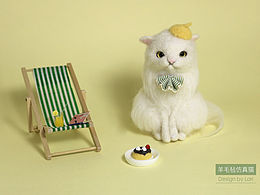 【lari手作】羊毛毡仿真植毛猫