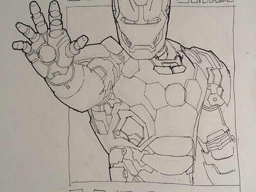 初学  马克笔手绘  钢铁侠